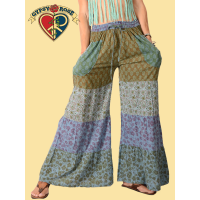 LITTLE WING TIER & PATCHWORK FAR-OUT FLARE PANTS