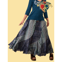 MEADOW'S BREEZE COTTON SWIRL STYLE PATCHWORK SKIRT