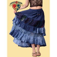 STRUT UR STUFF TIERED & LAYERED TYE DYE COTTON SKIRT