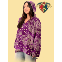 Celestial Print Rayon Lightweight Hoodie