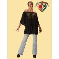 Free Spirit Rayon Crepe and Lace Off Shoulder Blouse