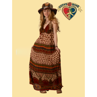 Rayon Indian Print String Maxi Dress