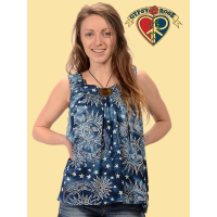 Celestial Printed Rayon Sleeveless Blouse