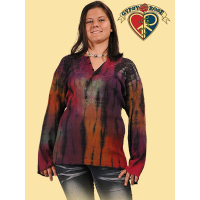 Bright Side of Life Embroidered Crinkle Cotton Crepe Tye Dye Kurta