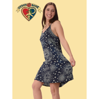 Celestial Print Rayon Short Dress
