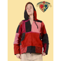PATCHWORK HOOD CORDUROY BAJA JACKET