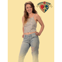 Tour Daze Cotton Calico Tie Back Halter Top