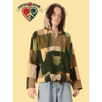 GRATEFUL DEAD PATCHWORK CORDUROY DANCING BEAR FACE BAJA JACKET