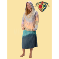 Tye Dye Denim Rough Cut Skirt