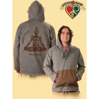 MEN'S WOVEN COTTON 3 BUTTON HOODIE