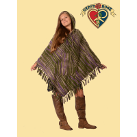 TYE DYE FLEECE FRINGE PONCHO