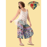 Electric Nights Tye Dye Spandex Blend Gaucho Pants