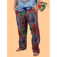 Everyday People Men's Patchwork Cotton Pants with Block Print