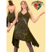 Freedom Flight Winged Sides Tye Dye Center Halter Dress