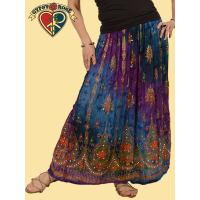 Magic Carpet Ride Tye Dye Sequined Long Skirt