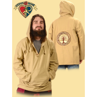 Celtic Tree Hand Embroidered Cotton Hoodie