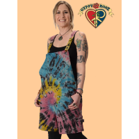 Not Fade Away Tye Dye Cotton Short Overalls