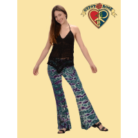 Wish Upon A Shooting Star Spandex Blend Tye Dye Block Print Rollover Waist Yoga Pants