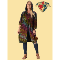Tye Dye Velvet Hooded Tier Jacket