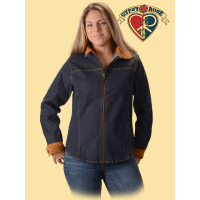 Denim Zip Up Blouse