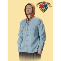 Denim Hoodie With Jersey Hood