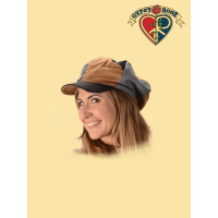 Denim And Faux Suede Applejack Hat