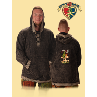Hookah Smoking Caterpillar Hand Embroidered Gheri Hoodie