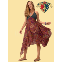 Denim Halter Cotton Print Fairy Dress