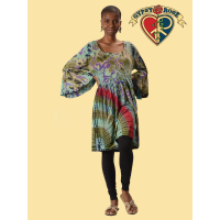 Spandex Blend Tye Dye Babydoll Dress