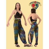 Tye Dye Spandex Blend Split Seam Harem Pants