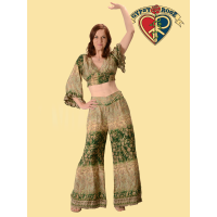 Silky Sari Polyester Flare Pants