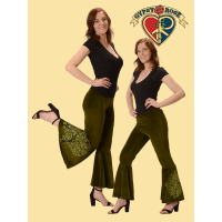 Velvet Tree Emb Bell Bottom Pants