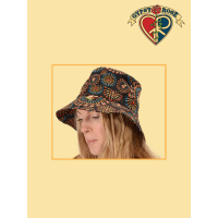 Cotton Mushroom Burst Print Bucket Hat