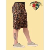 Cotton Mushroom Burst Print Unisex Cargo Shorts