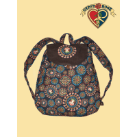 Cotton Mushroom Burst Print with Corduroy Accent Gumdrop Backpack