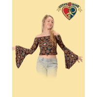Viscose Spandex Mushroom Bell Sleeve Blouse