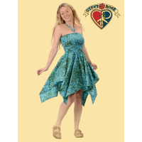 Tye Dye Cotton Butterfly Print Fairy Dress Short Sleeve Skirt