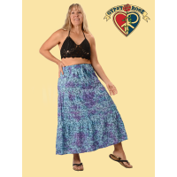 Tye Dye Cotton Butterfly Print 3 Tyer Maxi Skirt