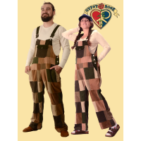 Patchwork Corduroy Overalls