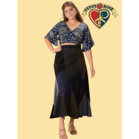 Multi Panel Corduroy Swirl Skirt