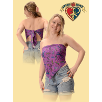 Dragonfly Rayon Print Handkerchief Tie Back Halter Top
