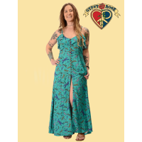 Dragonfly Rayon Print Button Up Sundress
