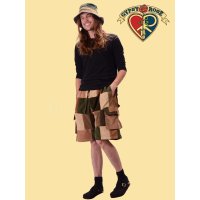 Patchwork Corduroy Cargo Shorts