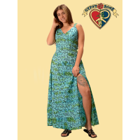 Tye Dye Cotton Butterfly Tie Back Maxi Dress
