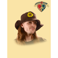 Peace Sunflower Emb Corduroy Floppy Hat