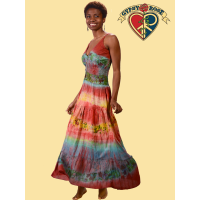 Electric Daisy Tye Dye Cotton Maxi Dress