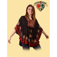 Tomorrowland Viscose Batik & Embroidered Capelet