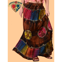 Not Fade Away Tye Dye Emb Trim Tiered Skirt
