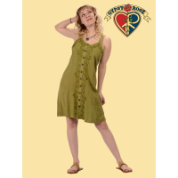 Sandy Moon Rayon Mini Button Down Dress