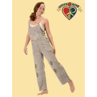 Acidwash With Embroidery Overalls